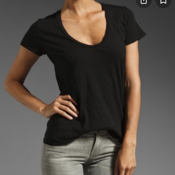 James Perse | Tops | James Perse Black Scoop Neck Tee | Poshmark